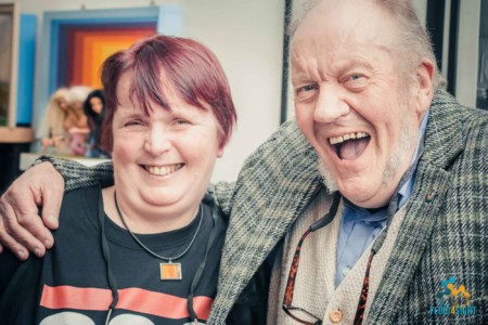 Happy couple at the exhibition